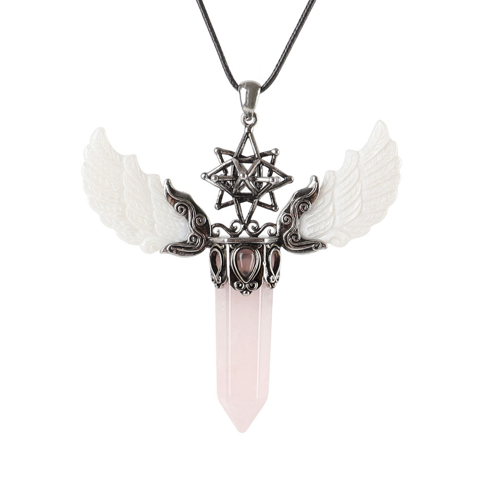 Pendentif Aile Vintage en Cristal Naturel