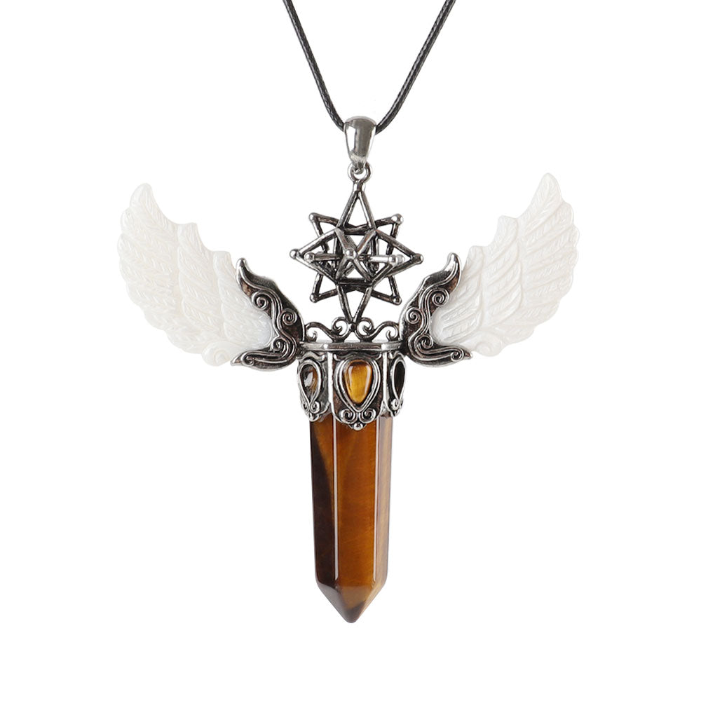 Pendentif Aile Vintage en Cristal Naturel