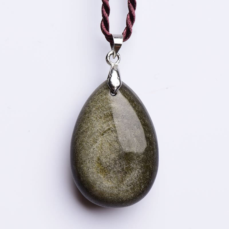Collier Goutte d’Eau en Obsidienne Naturelle