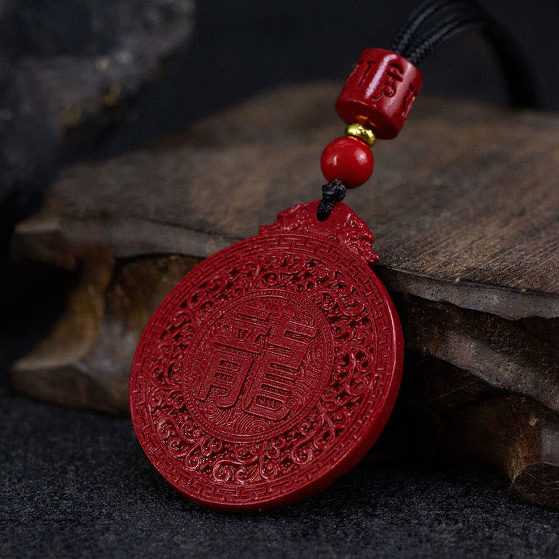 Collier Dragon de l’Année du Dragon en Cinabre Naturel