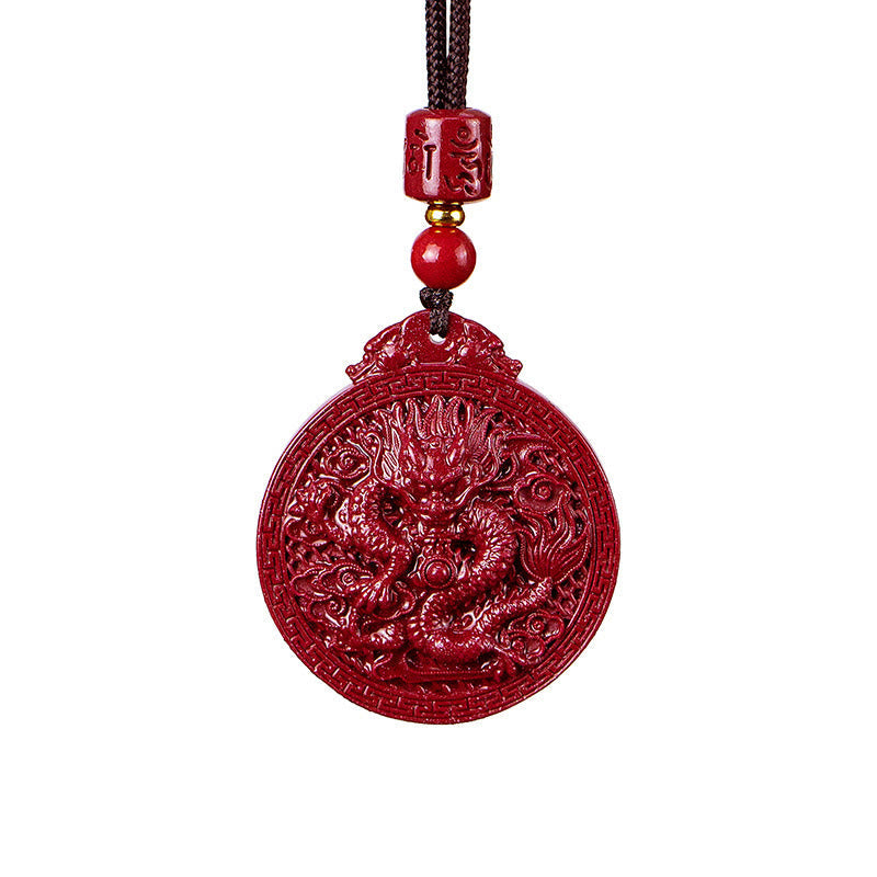 Collier Dragon de l’Année du Dragon en Cinabre Naturel