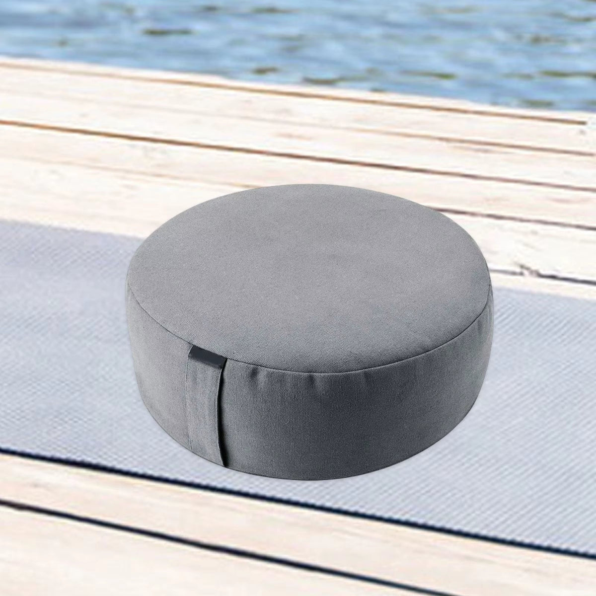Zafu Gris Moderne – Coussin de Méditation & Assise Confortable