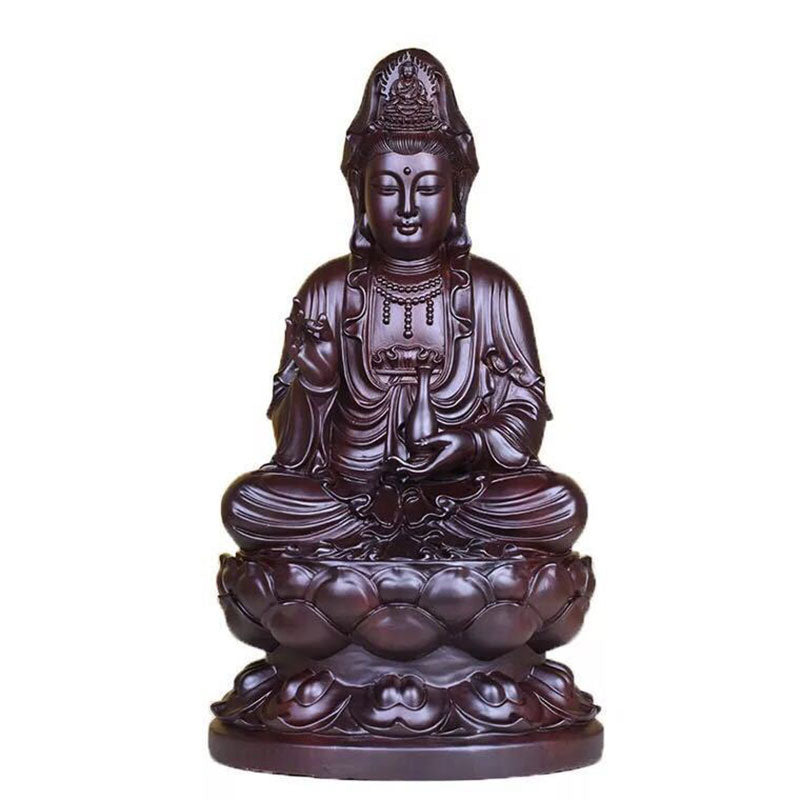 Pierre Avalokitesvara Ébène Lotus Harmonie Bénédiction Décoration de la Maison