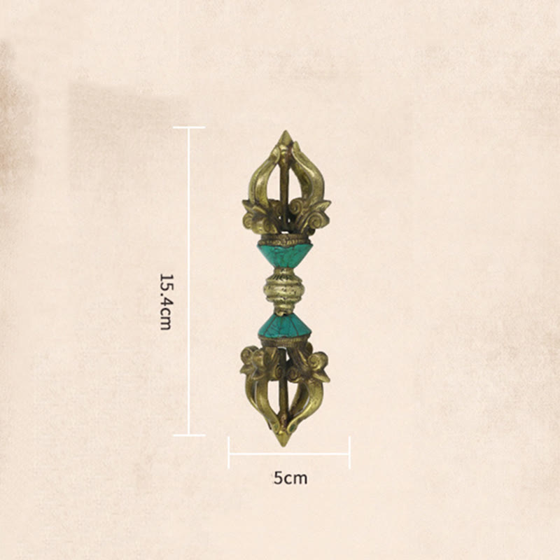 Vajra Dorje Tibétain en Cuivre Cinq Branches Fait Main | Outil Spirituel de Méditation