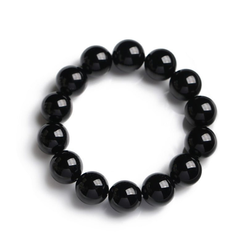 Bracelet de Protection en Onyx Noir Naturel 14 mm | Ancrage & Stabilité Symbolique