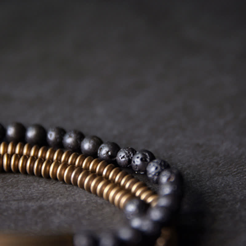 Bracelet en cuivre et Pierres de Lave