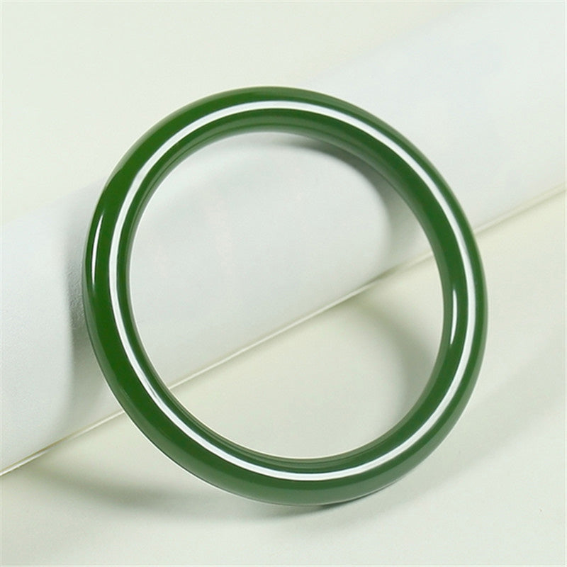 Bracelet Jonc Longevity en Jade Cyan Naturel | Harmonie & Longévité Symbolique
