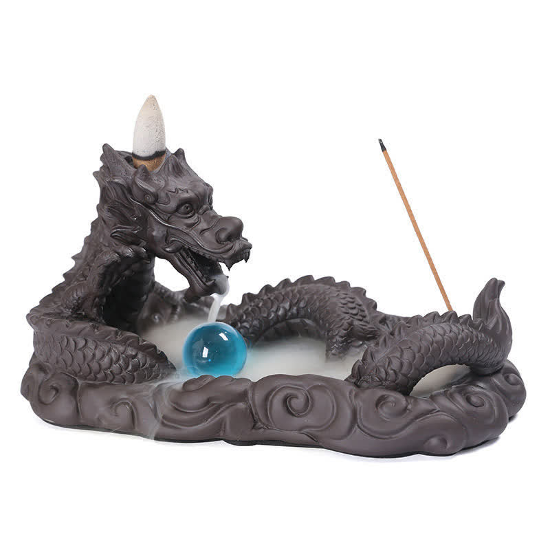 Brûleur Dragon Argile Pourpre – Symbole de Chance et Protection