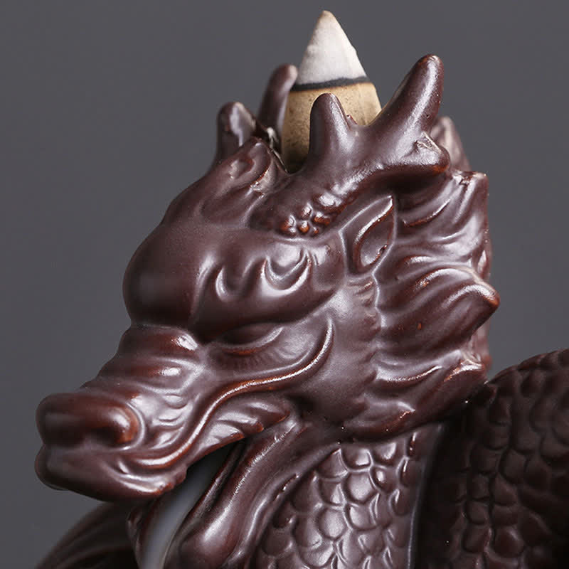 Porte-Encens Dragon en Céramique – Énergie de Succès et Protection