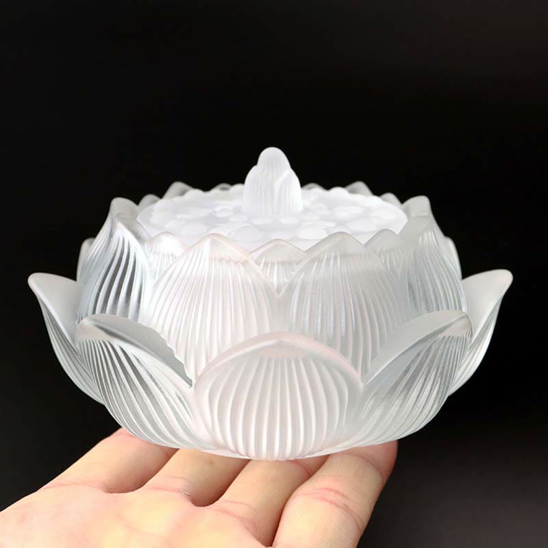 Brûleur d'encens de méditation de guérison en cristal de Lotus Liuli de Buddha Stones
