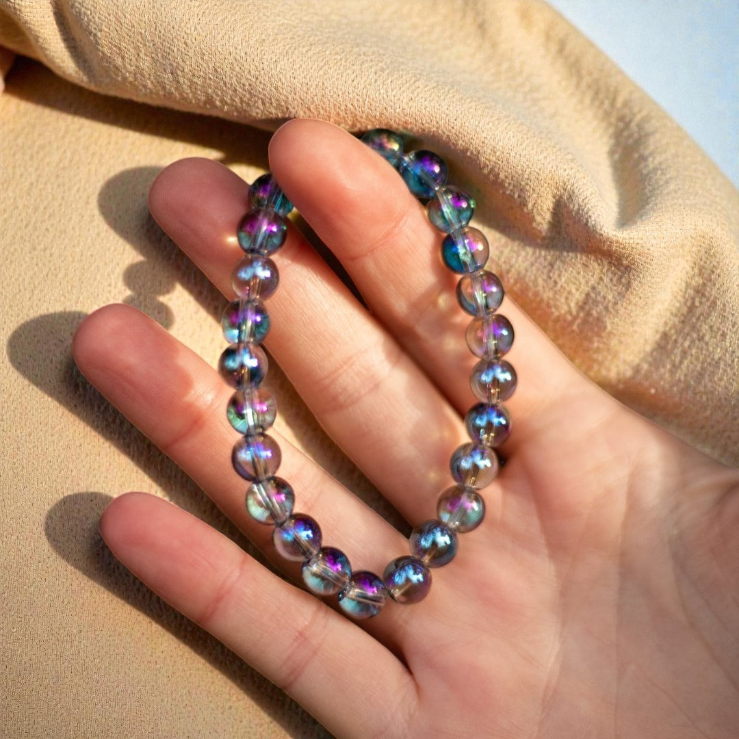 Bracelet Énergie Céleste en Aqua Aura