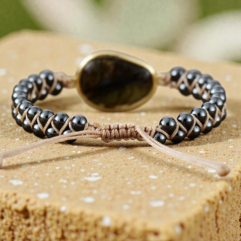 Bracelet Oeil Céleste en Labradorite & Hématite