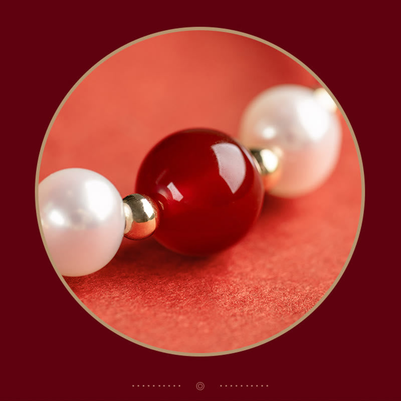 Bracelet Fil Rouge en Argent Sterling 925 avec Symbole Fu (福)