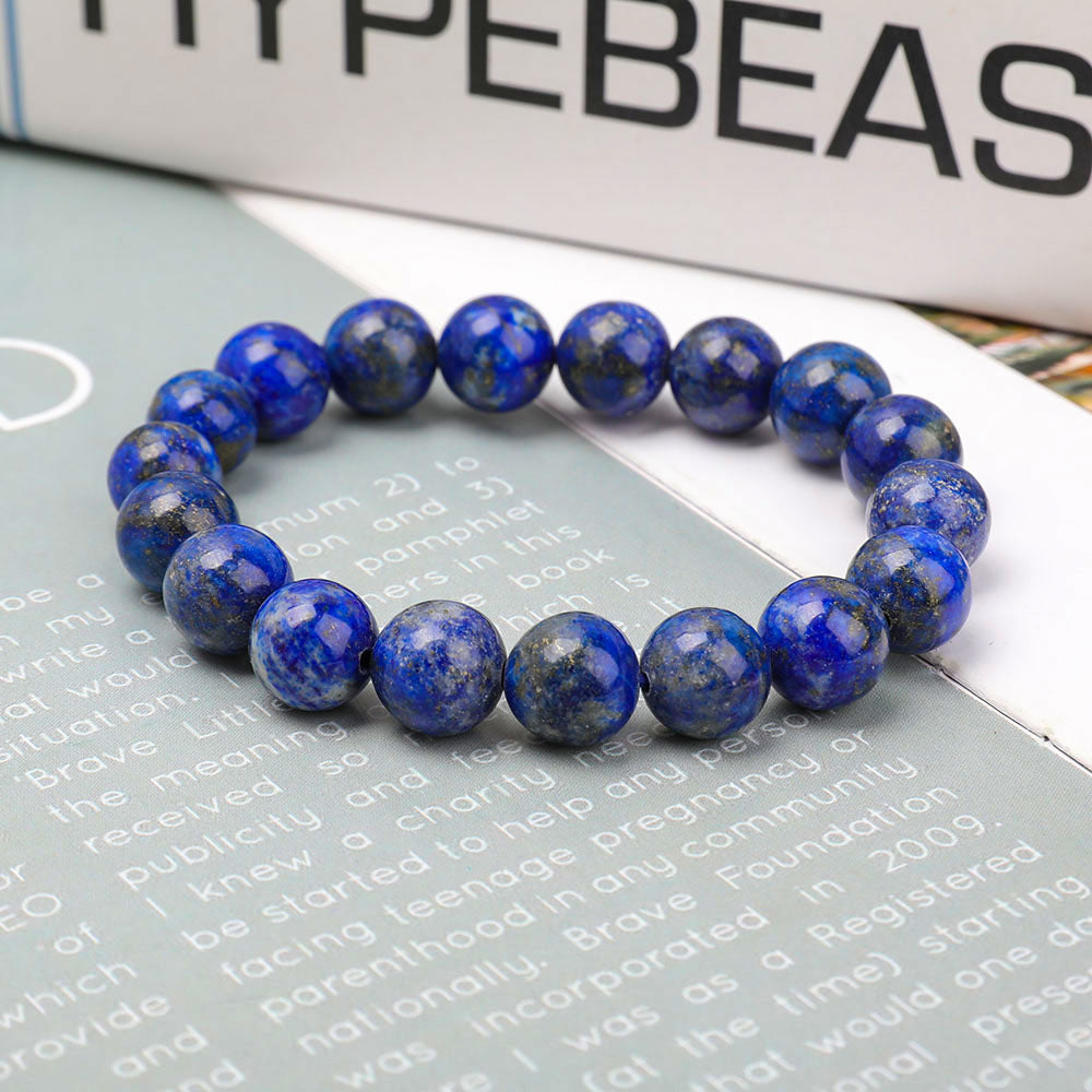 Bracelet en Lapis-Lazuli Naturel – Sagesse & Expression – Perles 10 mm