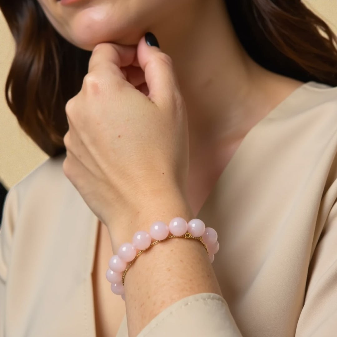Bracelet Amour Inconditionnel en Quartz Rose