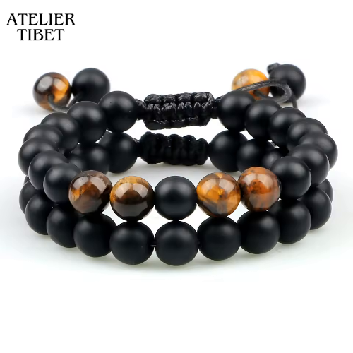 Bracelet Pierre Volcanique – Style Rétro & Unisexe