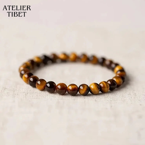 Bracelet Œil-de-Tigre – Perles Naturelles, Style Unisexe