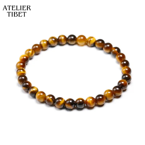 Bracelet Œil-de-Tigre – Perles Naturelles, Style Unisexe