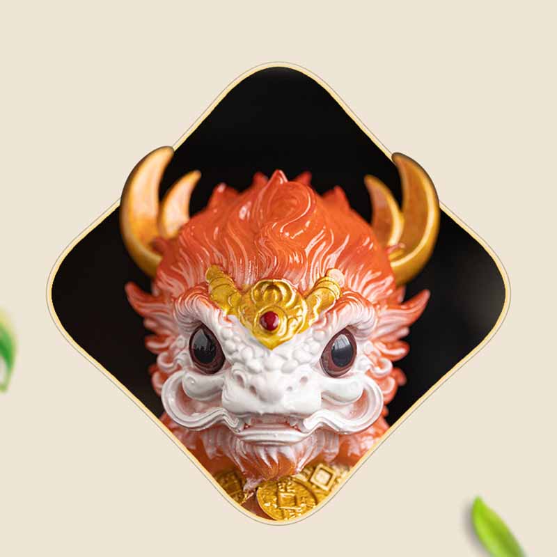 Pierres changeantes de couleur, petite figurine en résine Kirin pour décoration de maison