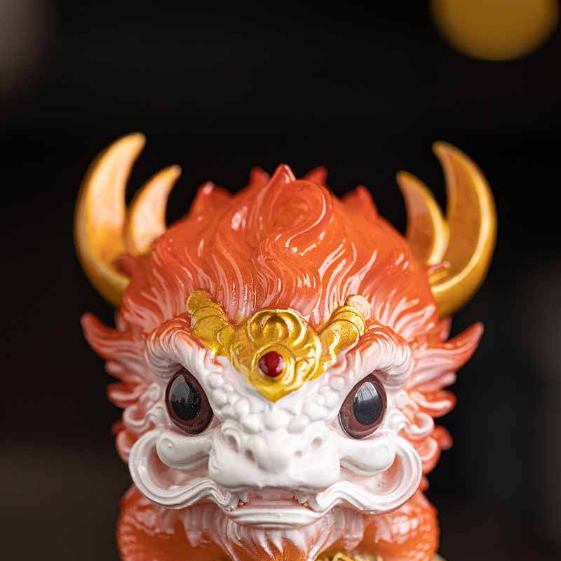 Pierres changeantes de couleur, petite figurine en résine Kirin pour décoration de maison