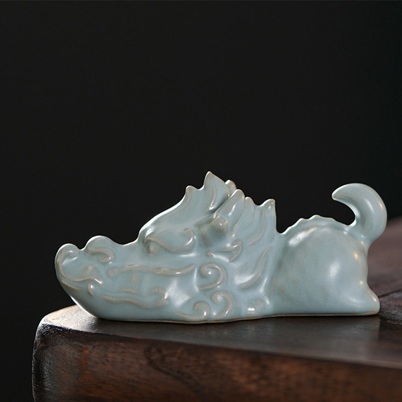 Année du Dragon Chance Thé en céramique Figurine pour animaux de compagnie Décoration de la maison