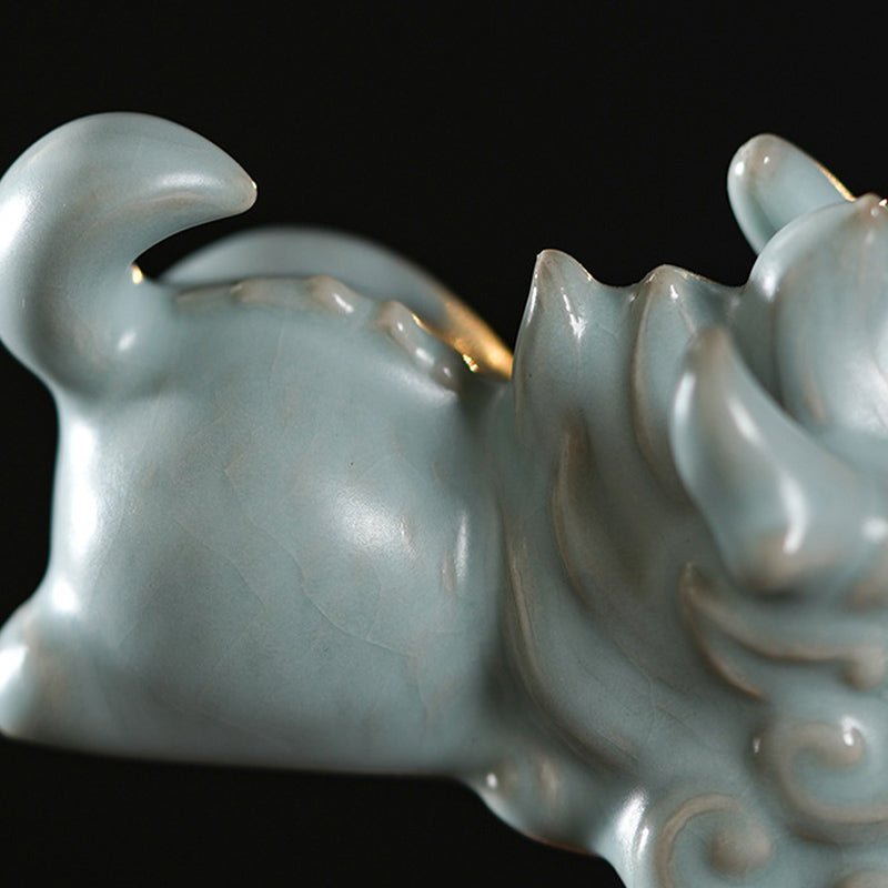 Année du Dragon Chance Thé en céramique Figurine pour animaux de compagnie Décoration de la maison