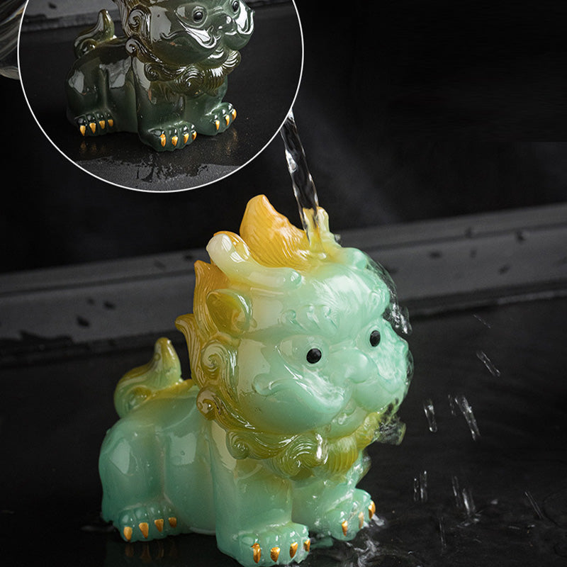 Pierres changeantes de couleur, petite figurine en résine PiXiu pour thé, animal de compagnie, richesse, décoration de la maison