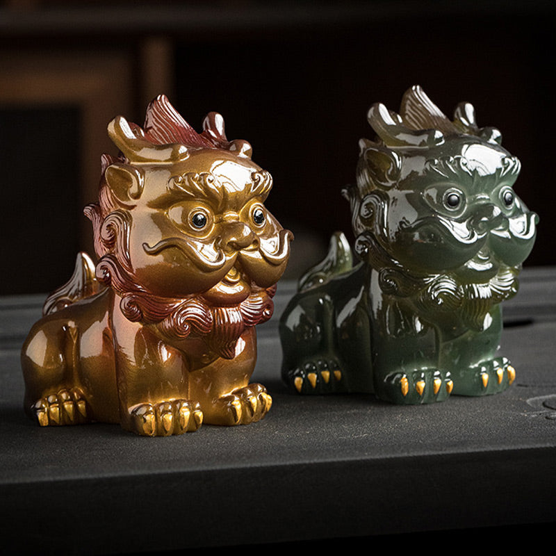 Pierres changeantes de couleur, petite figurine en résine PiXiu pour thé, animal de compagnie, richesse, décoration de la maison