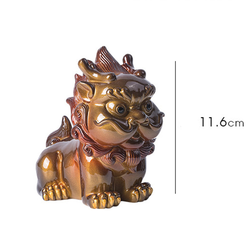 Pierres changeantes de couleur, petite figurine en résine PiXiu pour thé, animal de compagnie, richesse, décoration de la maison