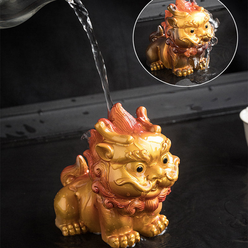 Pierres changeantes de couleur, petite figurine en résine PiXiu pour thé, animal de compagnie, richesse, décoration de la maison