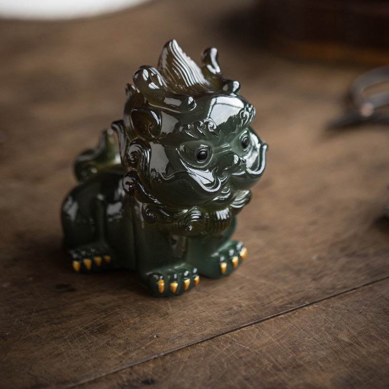 Pierres changeantes de couleur, petite figurine en résine PiXiu pour thé, animal de compagnie, richesse, décoration de la maison