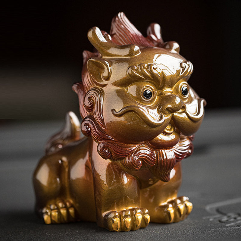 Pierres changeantes de couleur, petite figurine en résine PiXiu pour thé, animal de compagnie, richesse, décoration de la maison