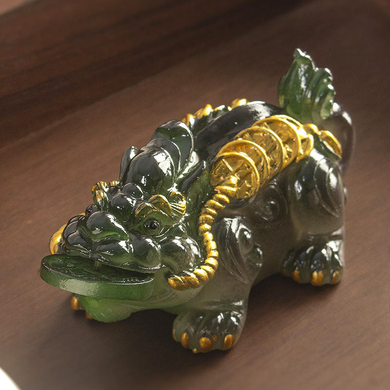 Pierres changeantes de couleur, petites pièces de cuivre PiXiu, résine, thé, animal de compagnie, richesse, décoration de la maison