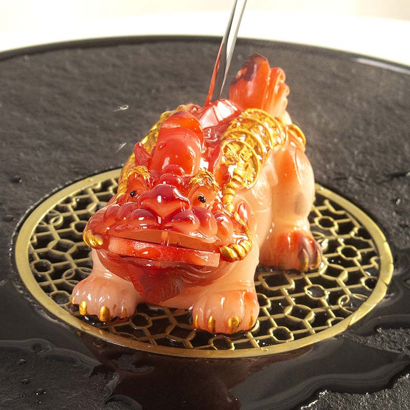 Pierres changeantes de couleur, petites pièces de cuivre PiXiu, résine, thé, animal de compagnie, richesse, décoration de la maison