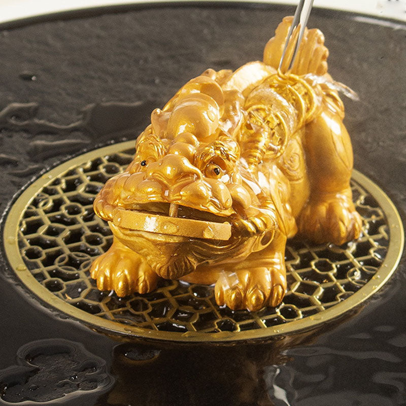 Pierres changeantes de couleur, petites pièces de cuivre PiXiu, résine, thé, animal de compagnie, richesse, décoration de la maison
