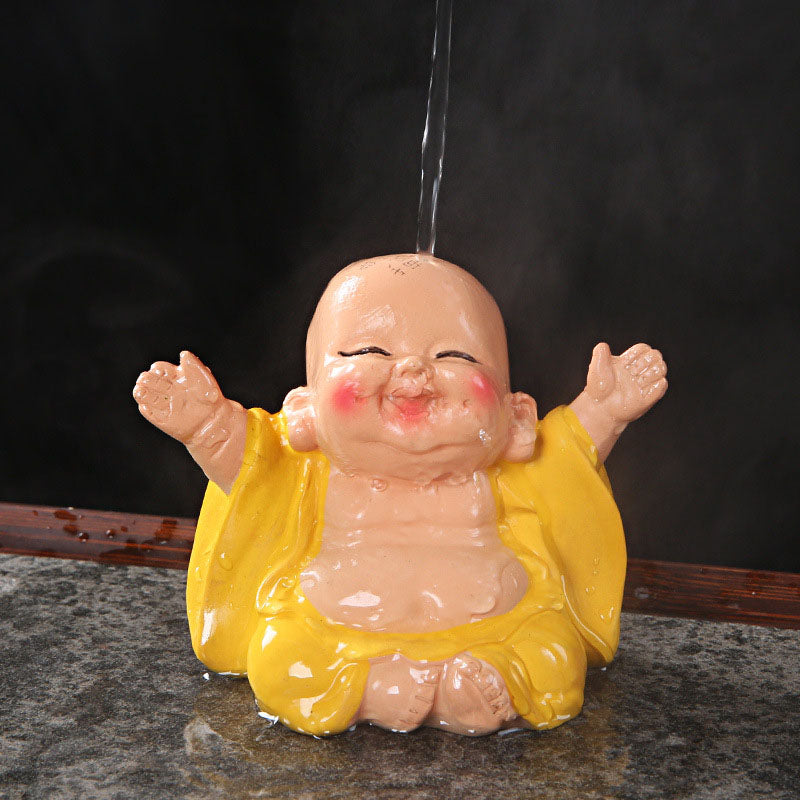 changeantes de couleur Bouddha rieur résine thé animal de compagnie richesse maison figurine décoration