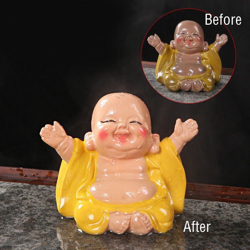 changeantes de couleur Bouddha rieur résine thé animal de compagnie richesse maison figurine décoration