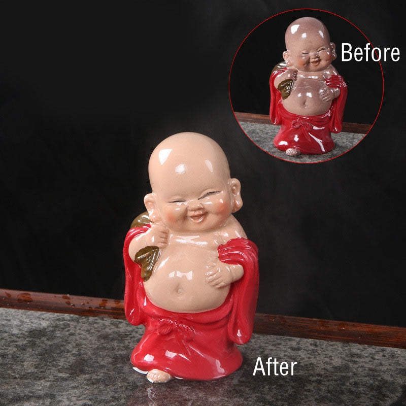 changeantes de couleur Bouddha rieur résine thé animal de compagnie richesse maison figurine décoration