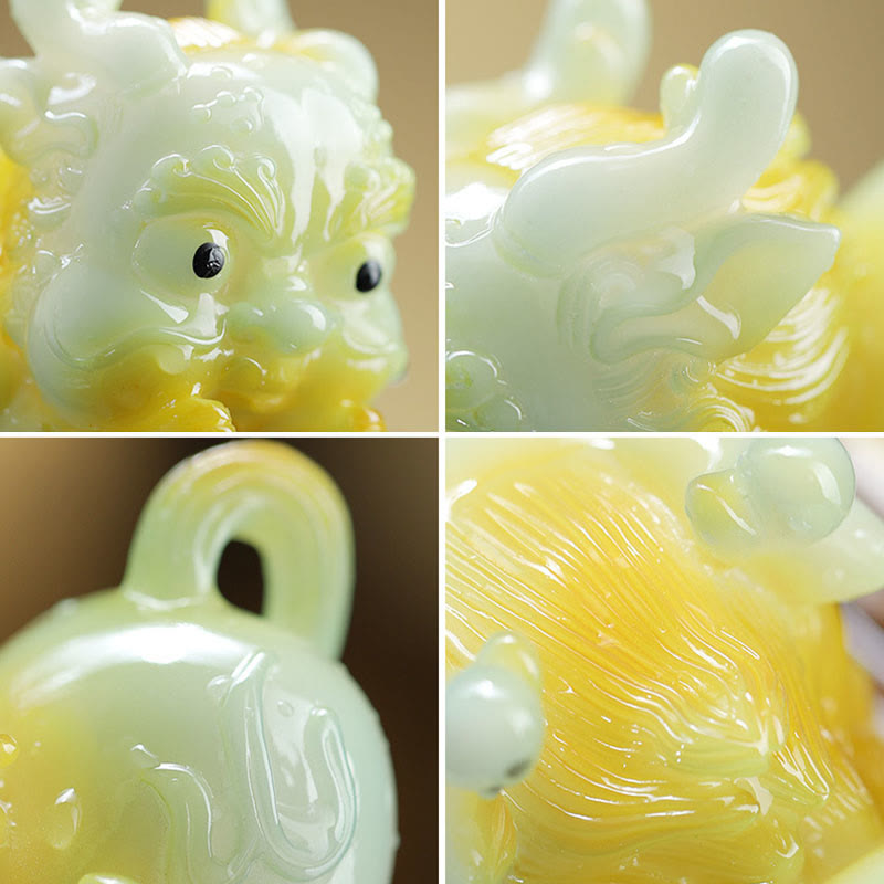 changeantes de couleur petit lingot de PiXiu résine thé animal de compagnie richesse maison figurine décoration