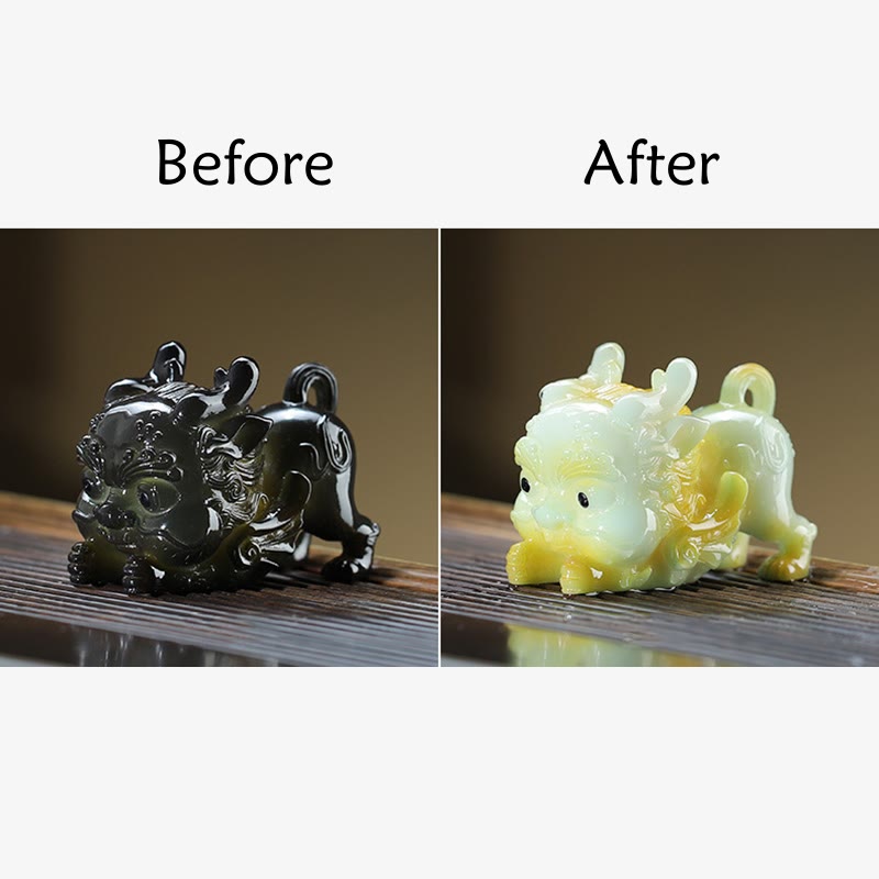 changeantes de couleur petit lingot de PiXiu résine thé animal de compagnie richesse maison figurine décoration