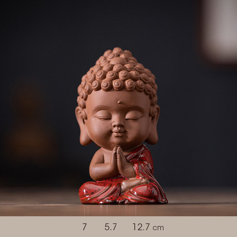 Mini Gautama bouddha Sakyamuni Kwan Yin Avalokitesvara Ksitigarbha sérénité décoration de bureau en céramique