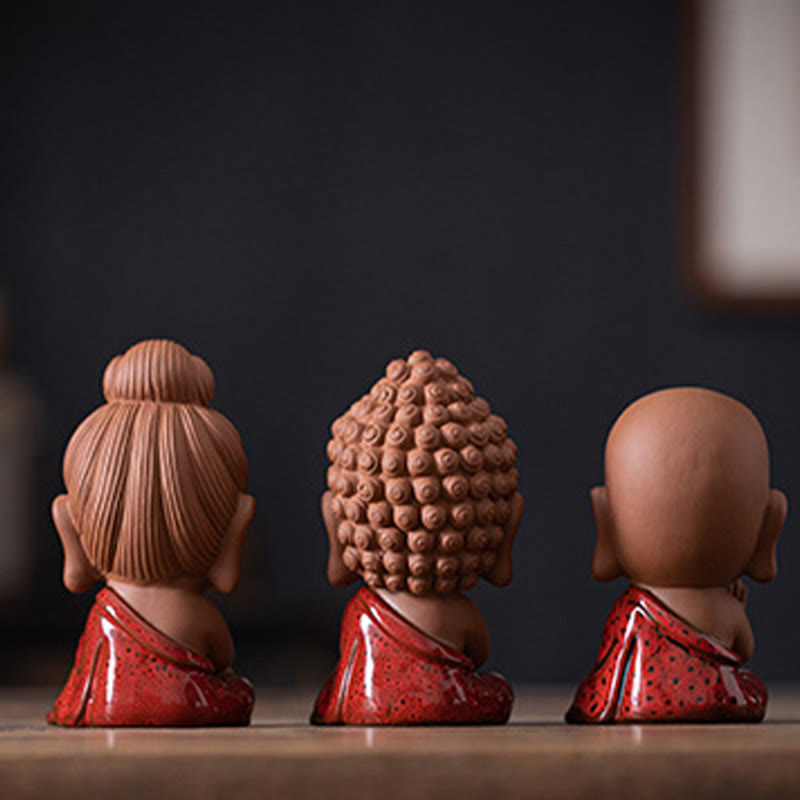 Mini Gautama bouddha Sakyamuni Kwan Yin Avalokitesvara Ksitigarbha sérénité décoration de bureau en céramique