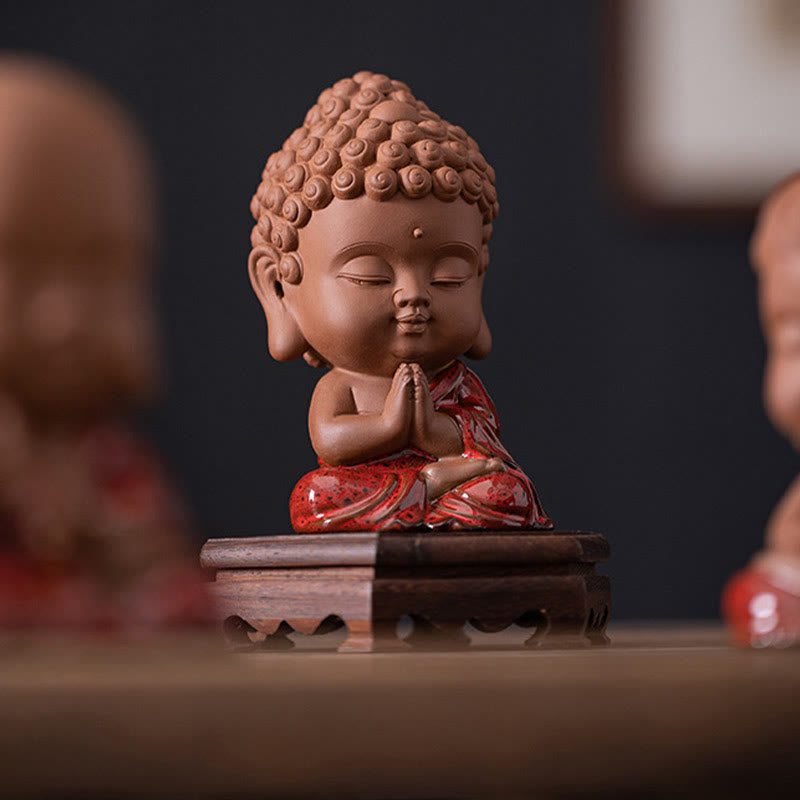 Mini Gautama bouddha Sakyamuni Kwan Yin Avalokitesvara Ksitigarbha sérénité décoration de bureau en céramique
