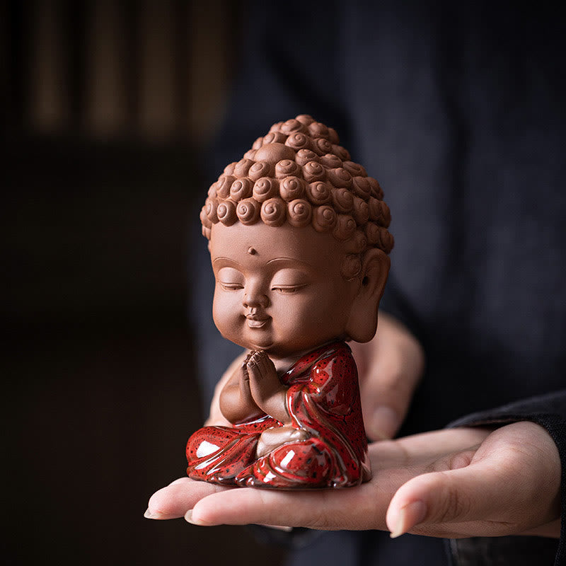 Mini Gautama bouddha Sakyamuni Kwan Yin Avalokitesvara Ksitigarbha sérénité décoration de bureau en céramique