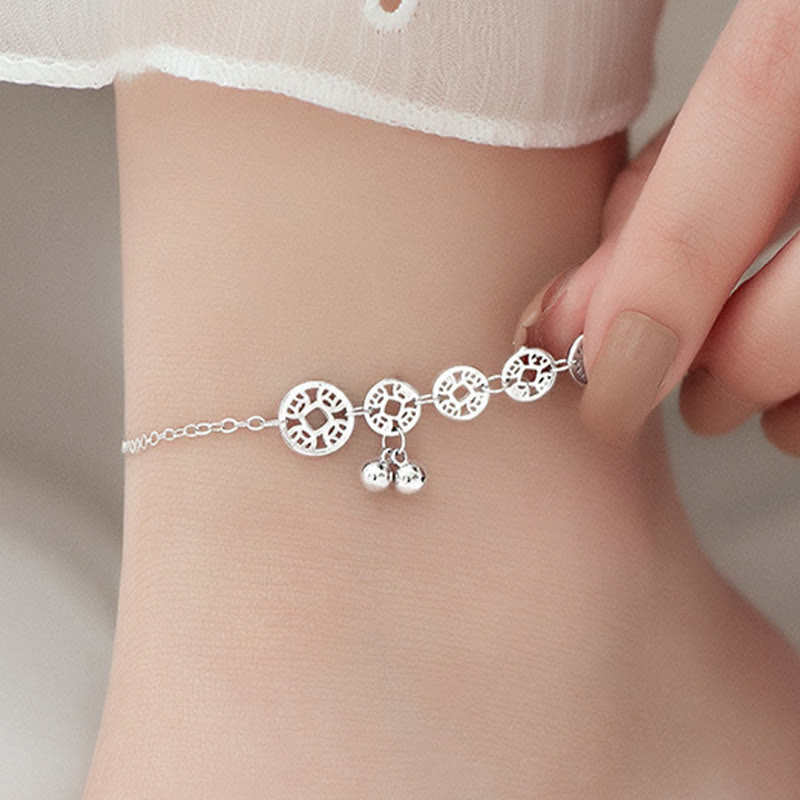Chevillère Argent 925 et Pièces Cuivre Symboliques