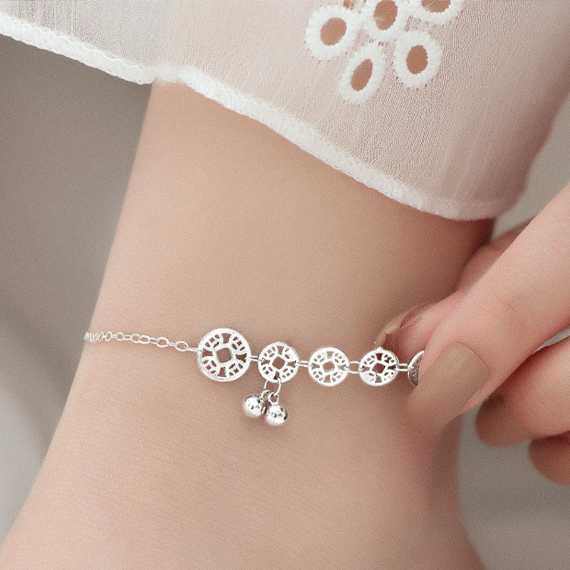 Chevillère Argent 925 et Pièces Cuivre Symboliques