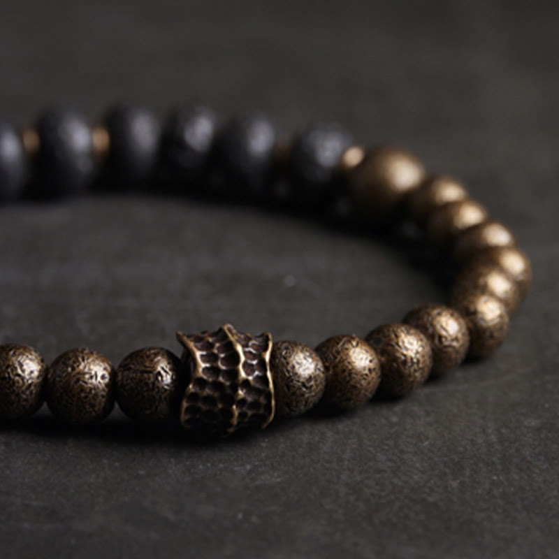 Bracelet Spirituel en Pierre de Lave 8 mm & Cuivre