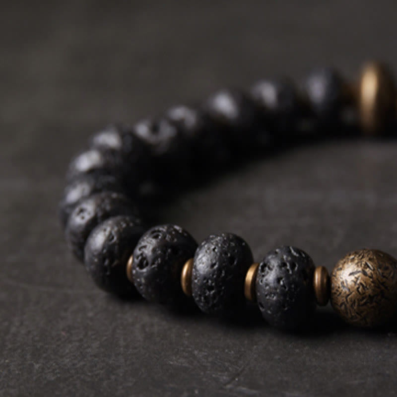 Bracelet Spirituel en Pierre de Lave 8 mm & Cuivre