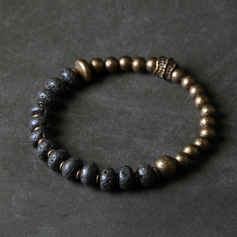 Bracelet Spirituel en Pierre de Lave 8 mm & Cuivre