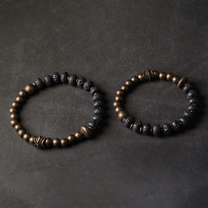 Bracelet Spirituel en Pierre de Lave 8 mm & Cuivre